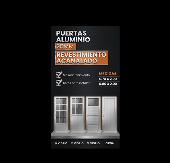 Puertas de aluminio revestimiento acanalado
